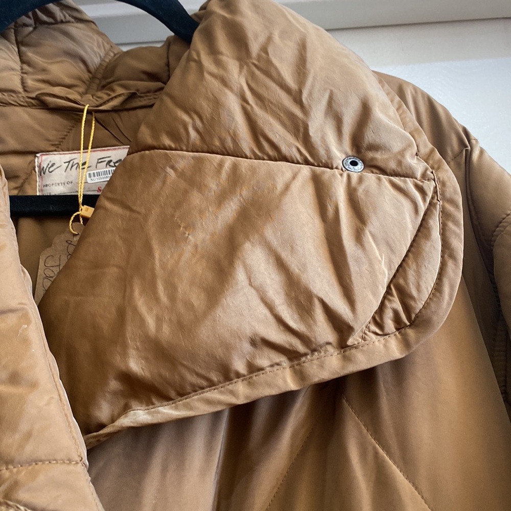 We The Free Quilted Diamond Long Puffer Coat - Brown - Picture 6 of 10